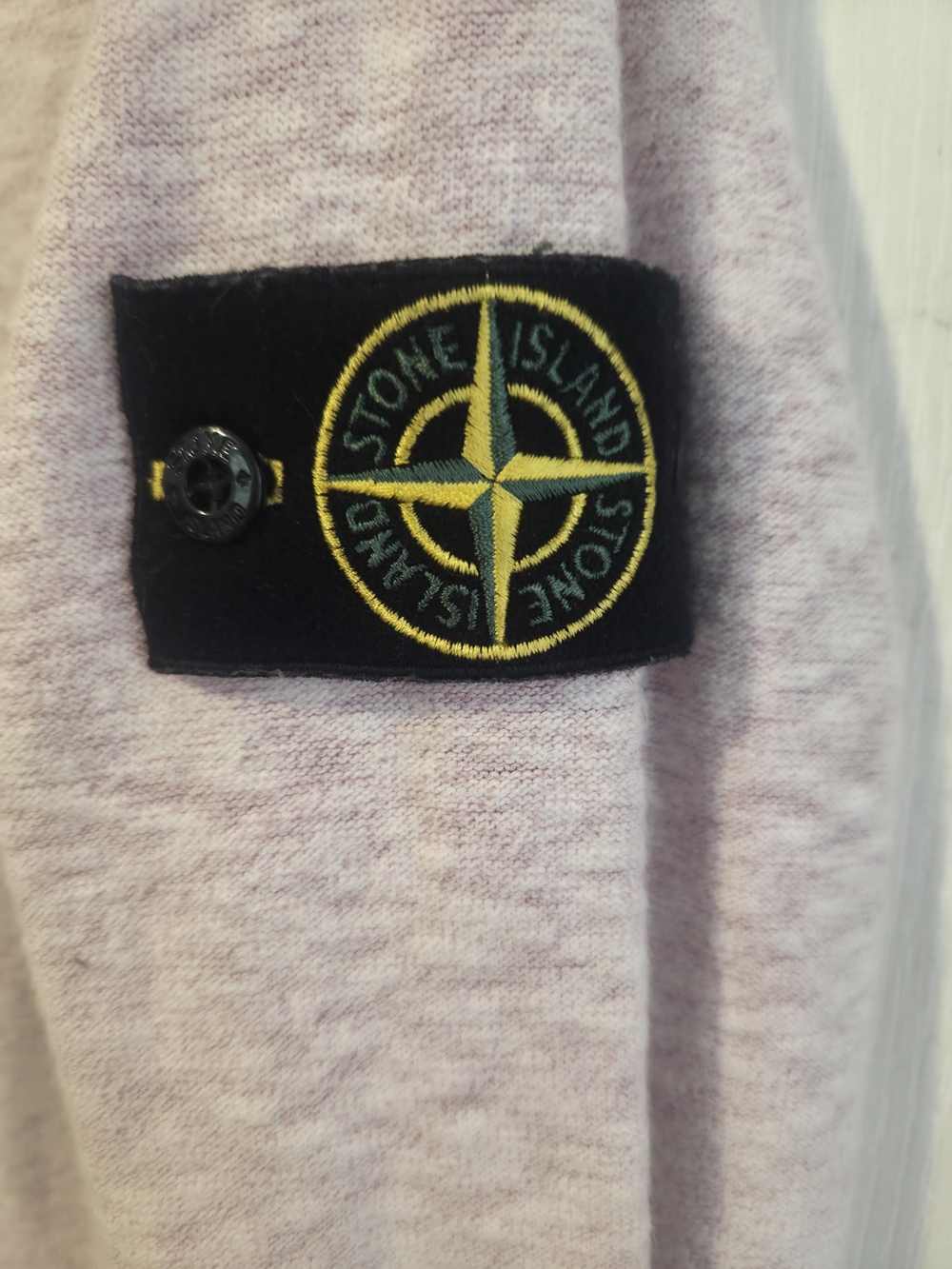 Stone Island Unisex Sz M Pink Melange Reverse Seam Crewneck Organic Sweatshirt - Picture 3 of 10
